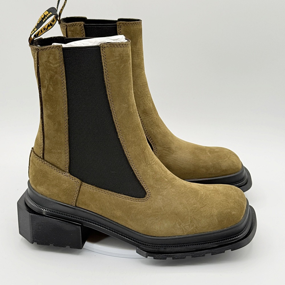 Dr Martens Maybole Tall Chelsea Boot / Size 8 Womens Olive Buttersoft Suede NEW